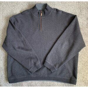 Tommy Bahama 1/4 Zip Mens Golf Pullover Sweater XXL Grey‎